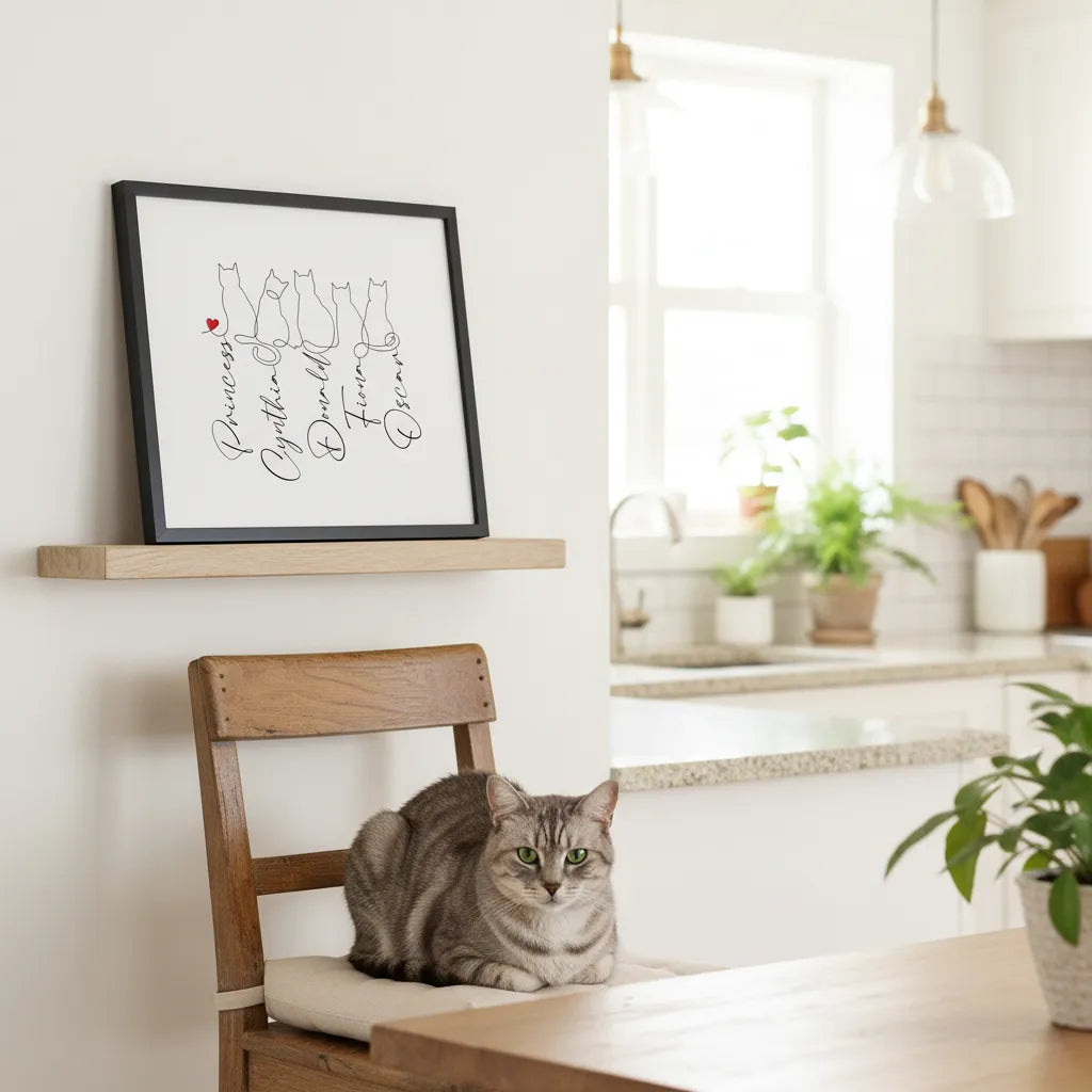 Purrsonalized Love Framed Cat Print