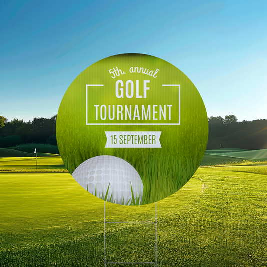 24" Round Golf Tee Sign