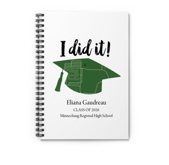 Personalized Class of 2026 graduation journal for Minnechaug Regional High School student Eliana Gaudreau.