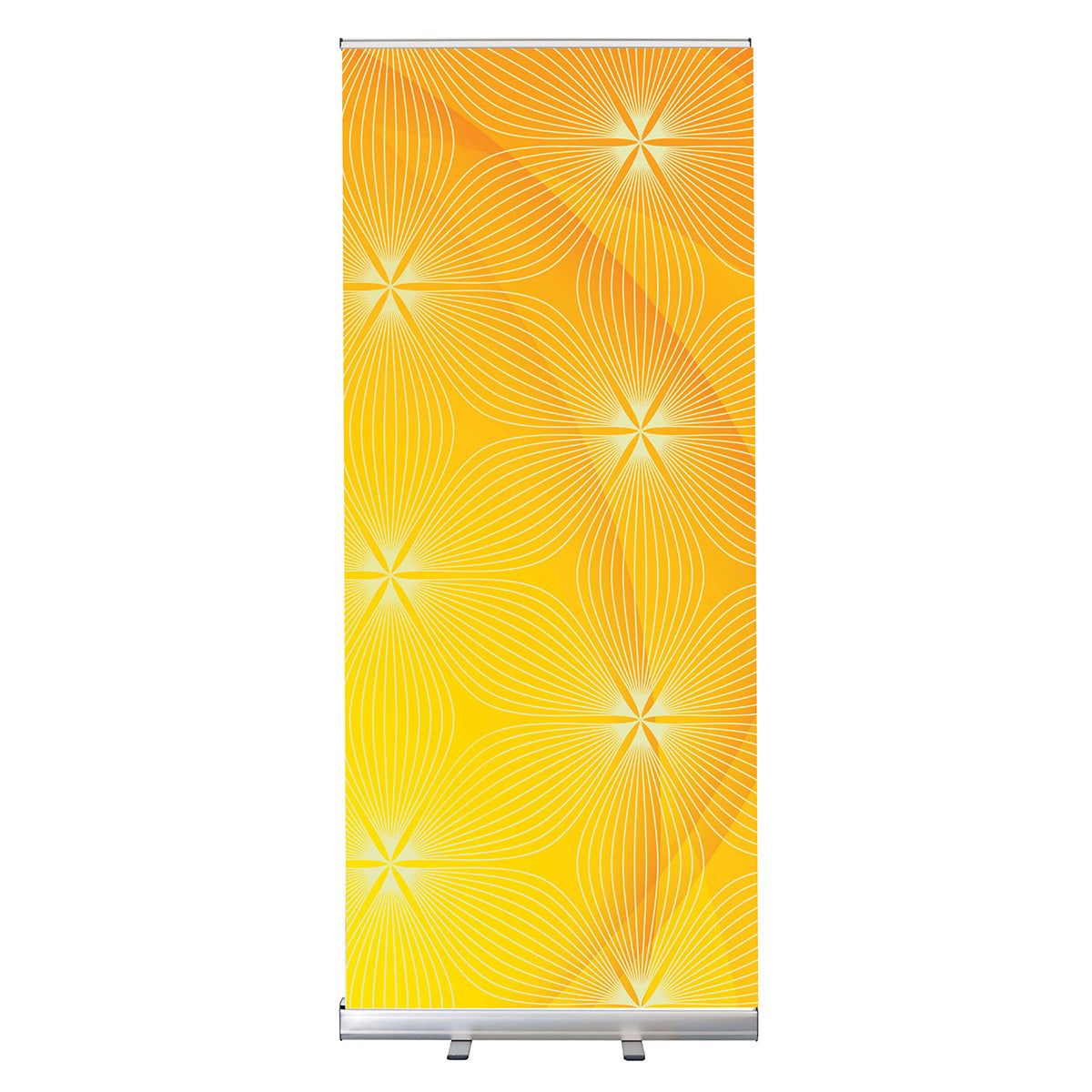 Front view of MAIZE Banner Stand