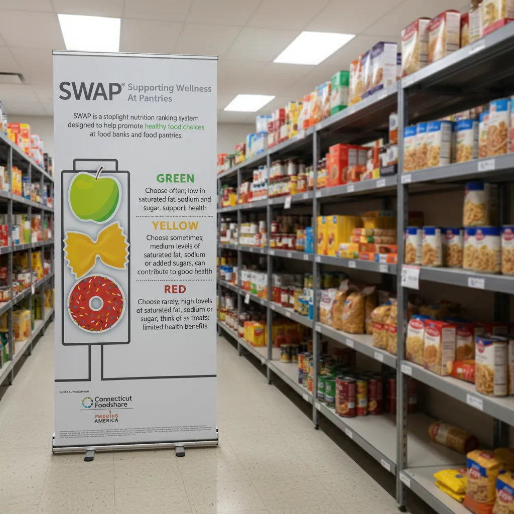 Grocery aisle with SWAP Banner Stand