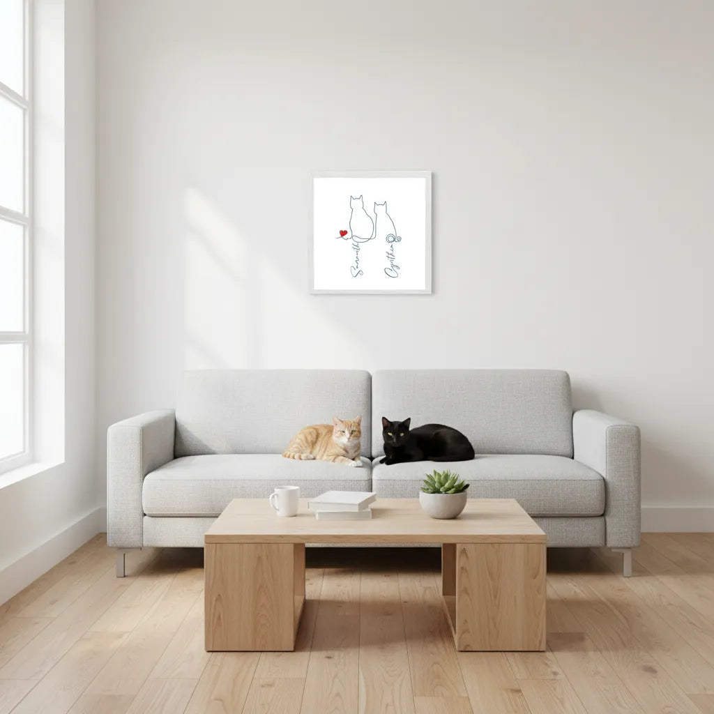 Purrsonalized Love Framed Cat Print